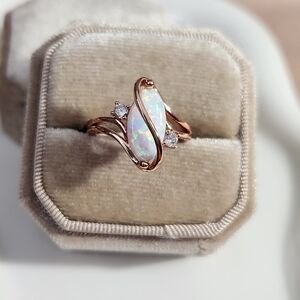 18k Rose Gold Filled Lab Opal Ring